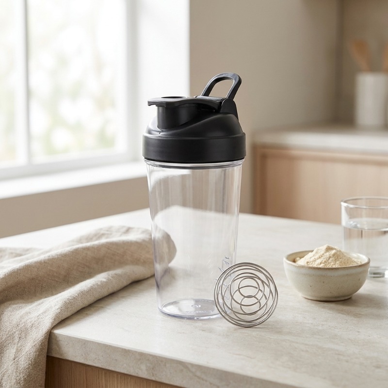 Pure Sip Water Bottle (Transparent & Black) - 500 mL