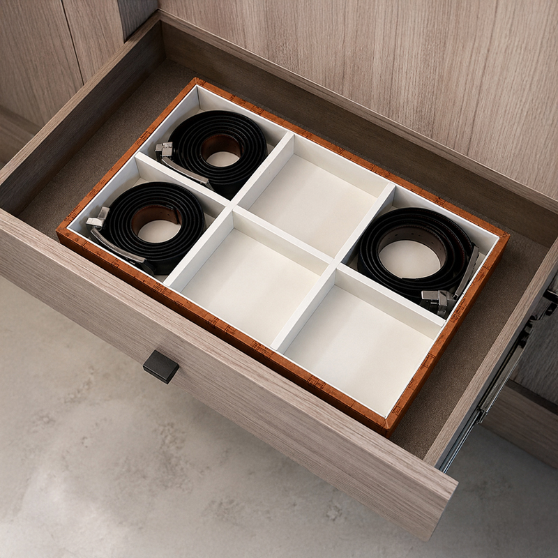 Amber Treasure Grid MDF Storage Box - Brown