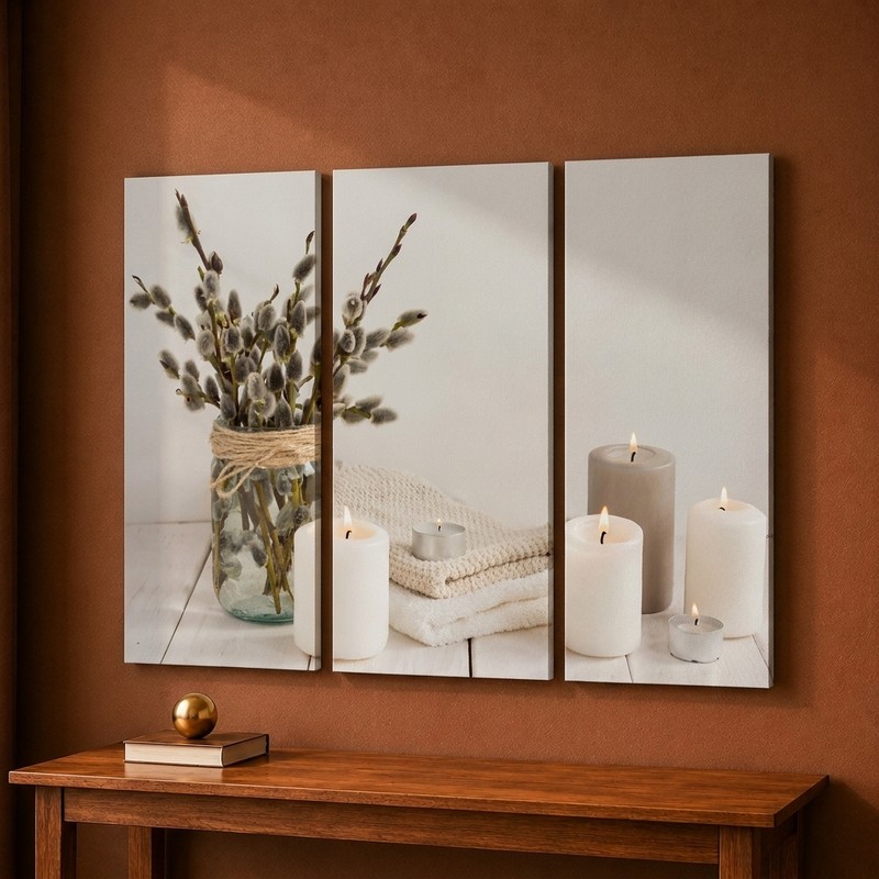 Serene Candles Canvas Wall Painting