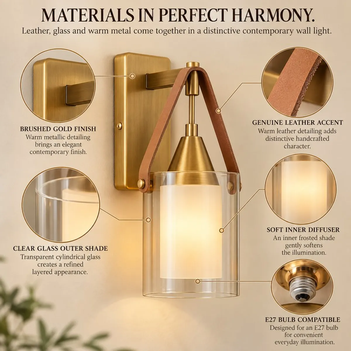 Brio Glass Wall Lamp