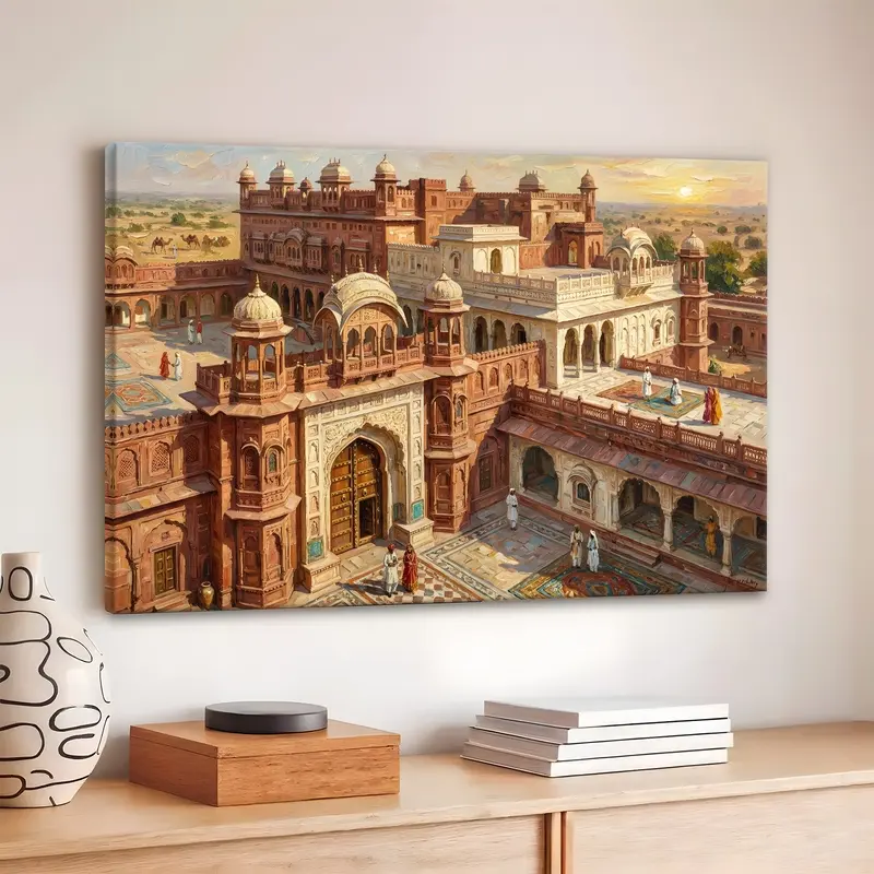 Grand Desert Fort Complex Canvas Wall Painting