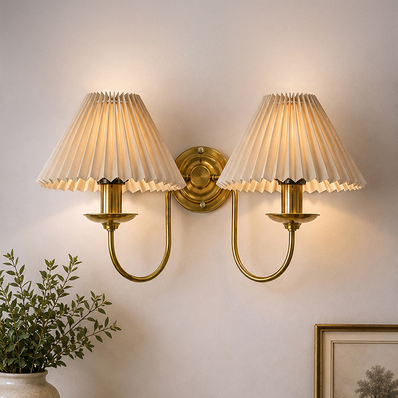 Eloria Twin Metal Wall Lamp - Beige