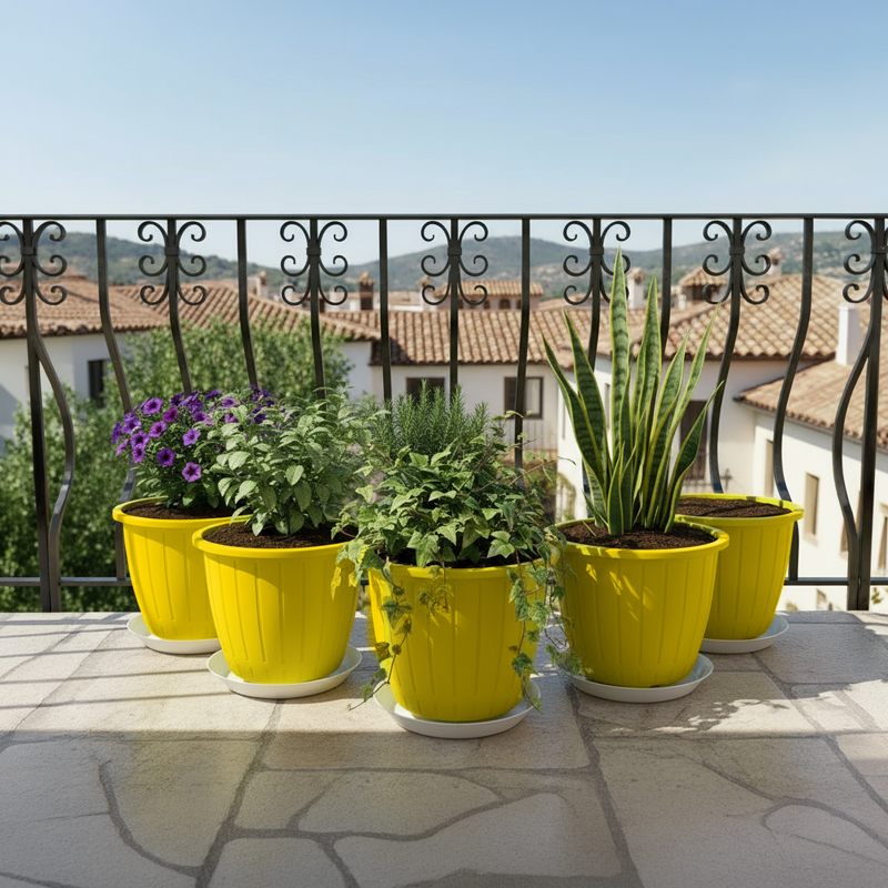 Nature Rise Yellow Planter - Ten Piece Set