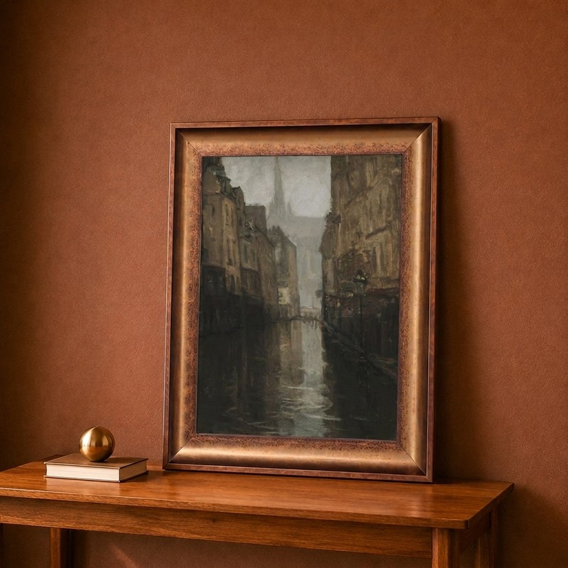 Canal Twilight Canvas Wall Painting
