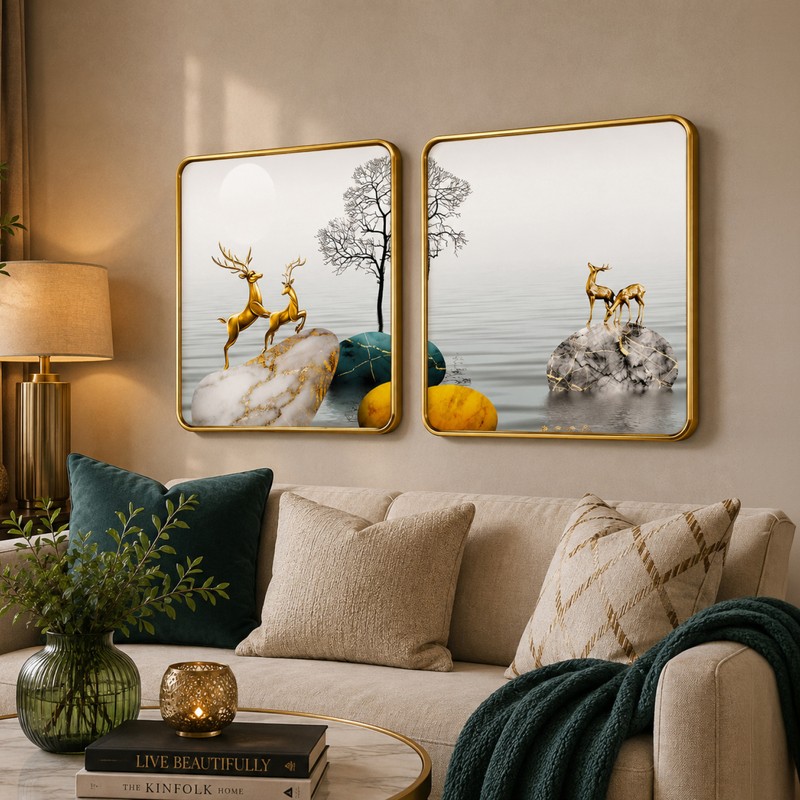 Deer in Serenity Wall Art - Set of Two