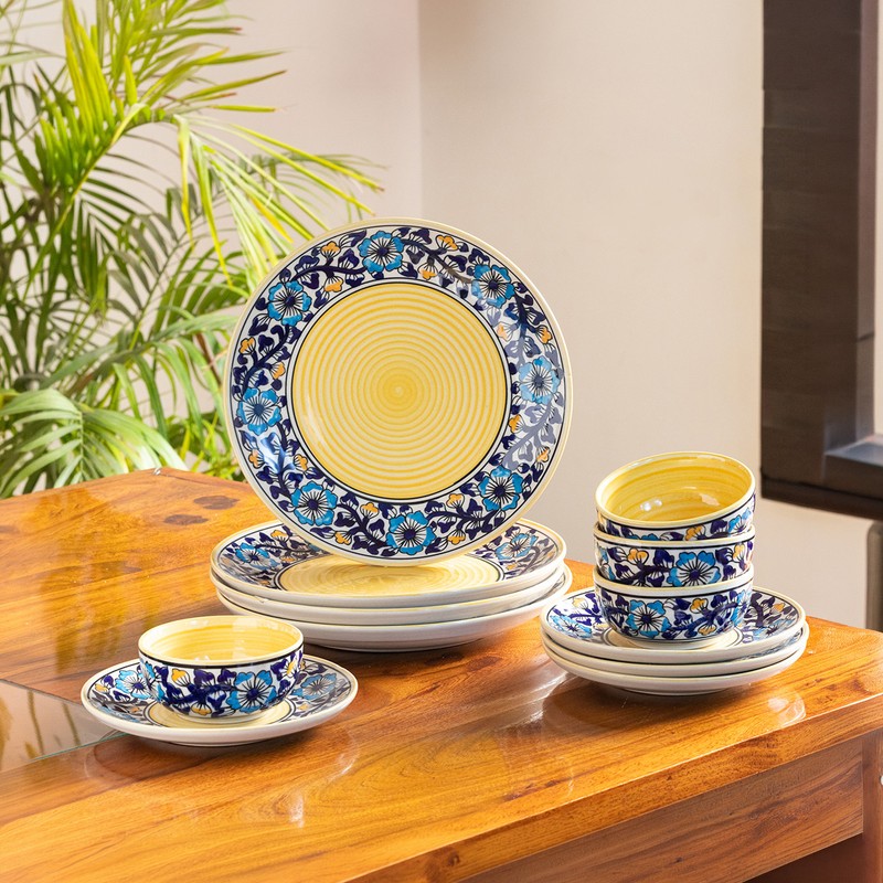 Badamwari Bagheecha Ceramic Dinner Set - 12 Piece Set