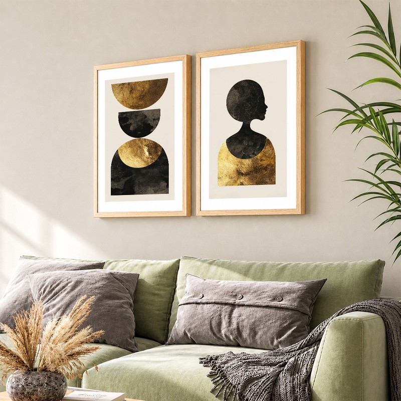 Curated Impressions Wall Art With Frame (250 GSM) - Set of Two