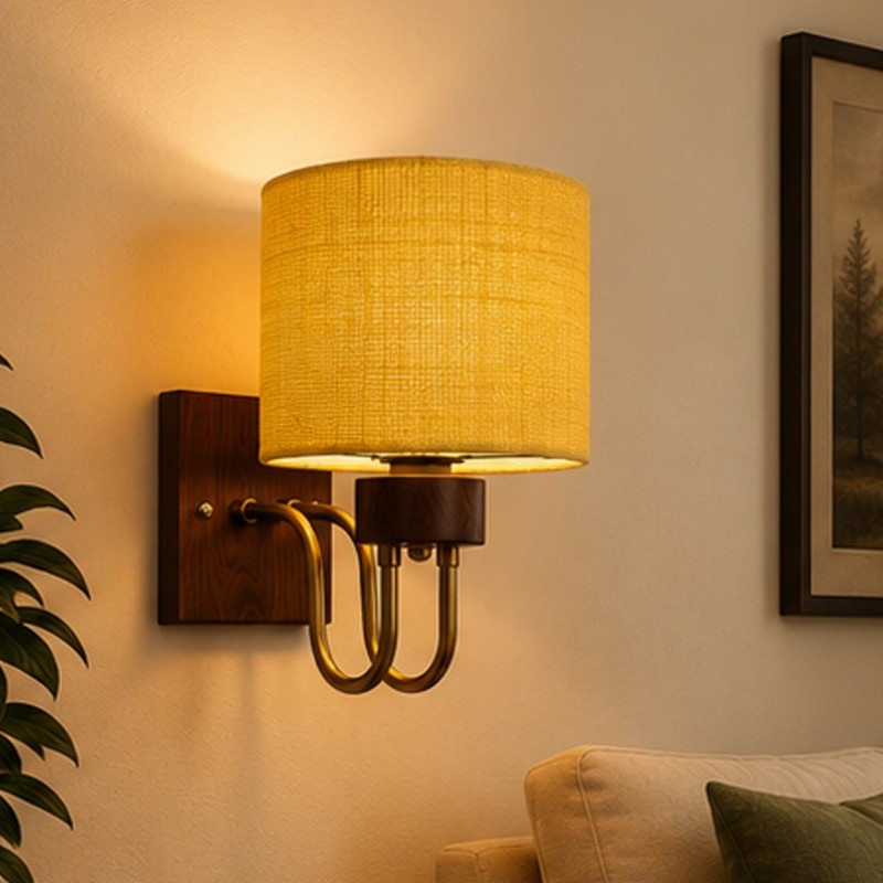 Aurevia Loop Jute Wall Lamp - Yellow