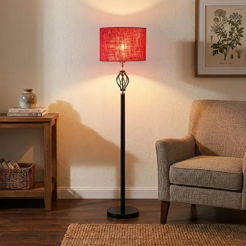 Ruby Textured Jute Floor Lamp