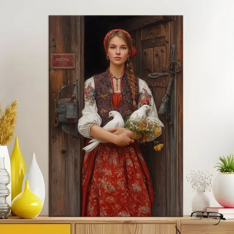 Rustic Dove Beauty Canvas Wall Painting