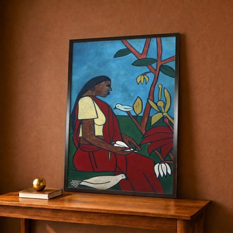 Tribal Woman Nature Canvas Wall Painting