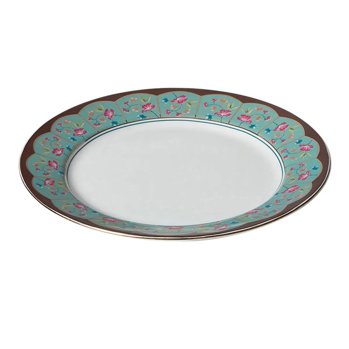 Floral dinner plate displayed against a plain white background.