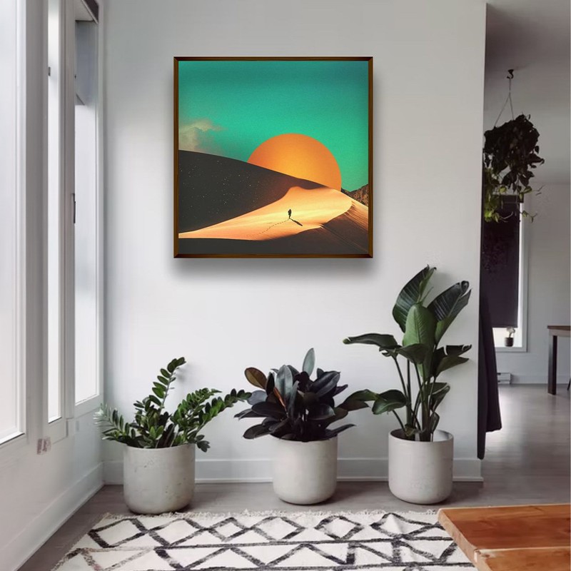 Surreal Desert Sunset Canvas Wall Painting