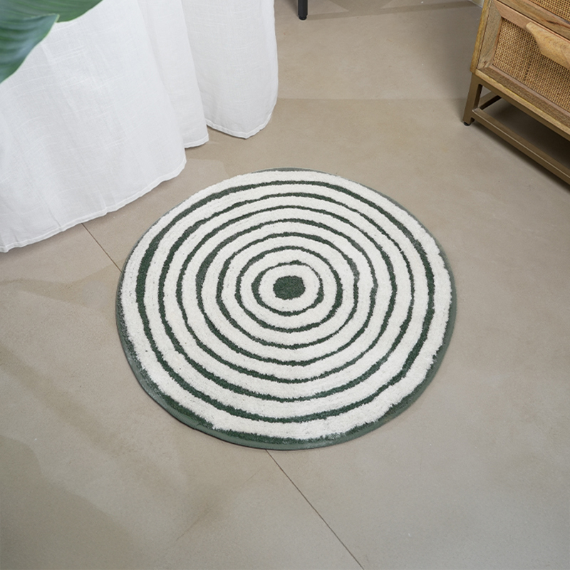 Ripple Spiral Anti-Skid Bath Mat - White,Green - 50 x 80 cm