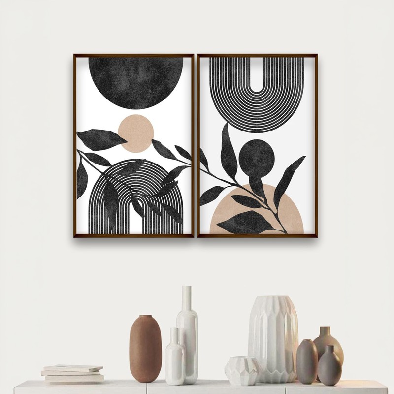 Bifora Canvas Wall Painting - Set of Two