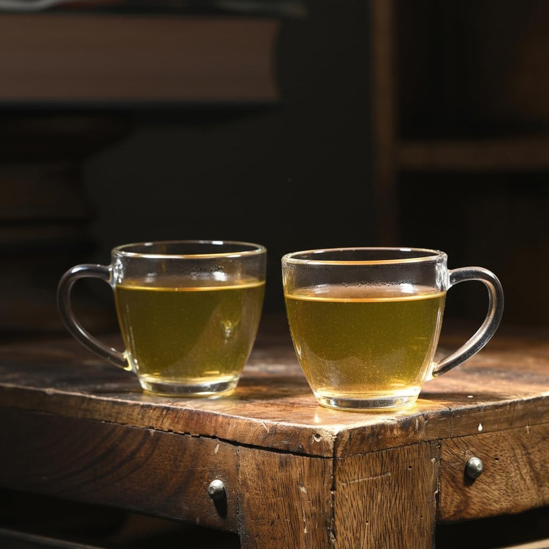 Royal Infusion Glass Tea Cup (100 mL Each) - Set of Two