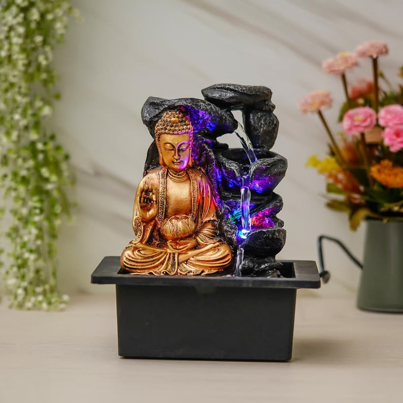Prosperity Buddha LED Water Fountain