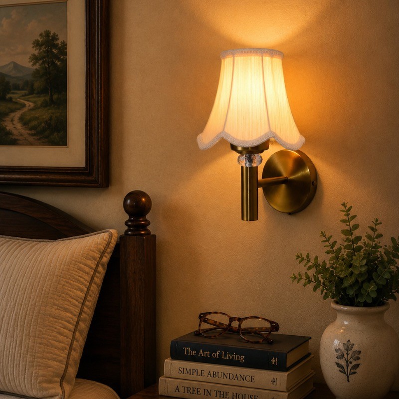 Lunelle Cotton Wall Lamp - White