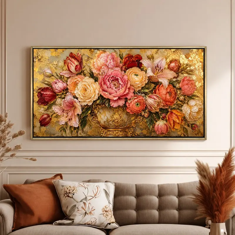 Vintage Floral Vase Canvas Wall Painting