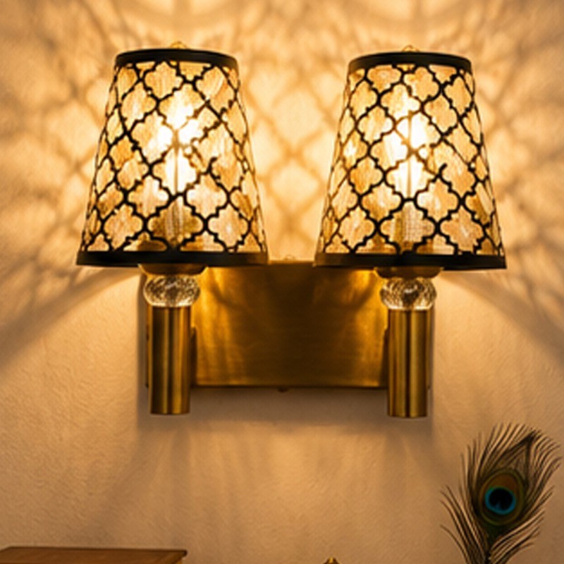 Lunelle Deco Twin Metal Wall Lamp - Black