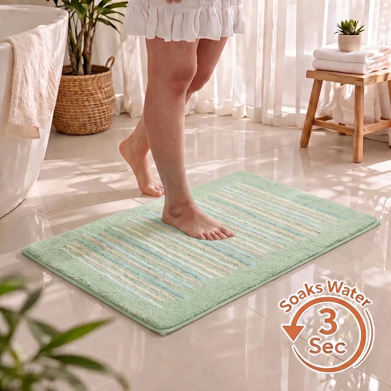Haven Comfort Anti Skid Bath Mat - Green - 40 x 60 cm