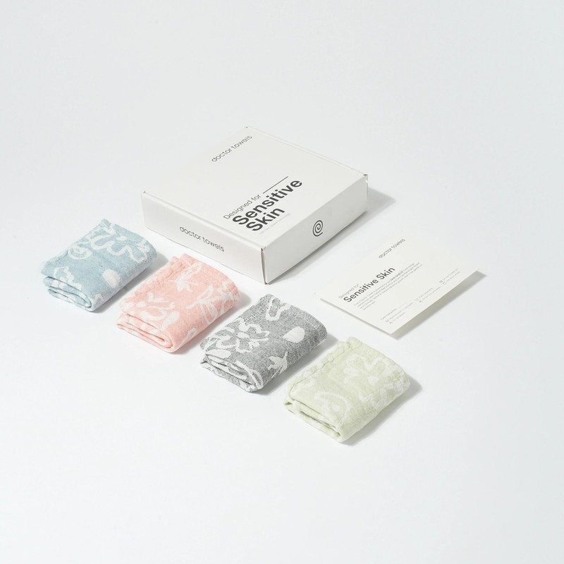 Sage Soft Banana Fibre Blend Face Towel - Set of Four - 30 x 30 CM