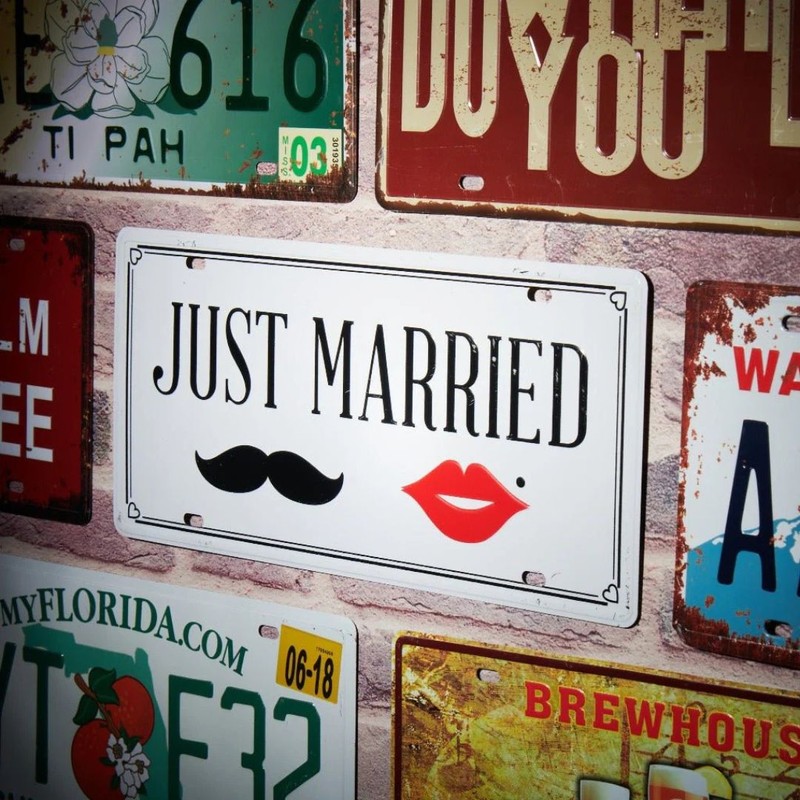 Just Married Metal Wall Accent
