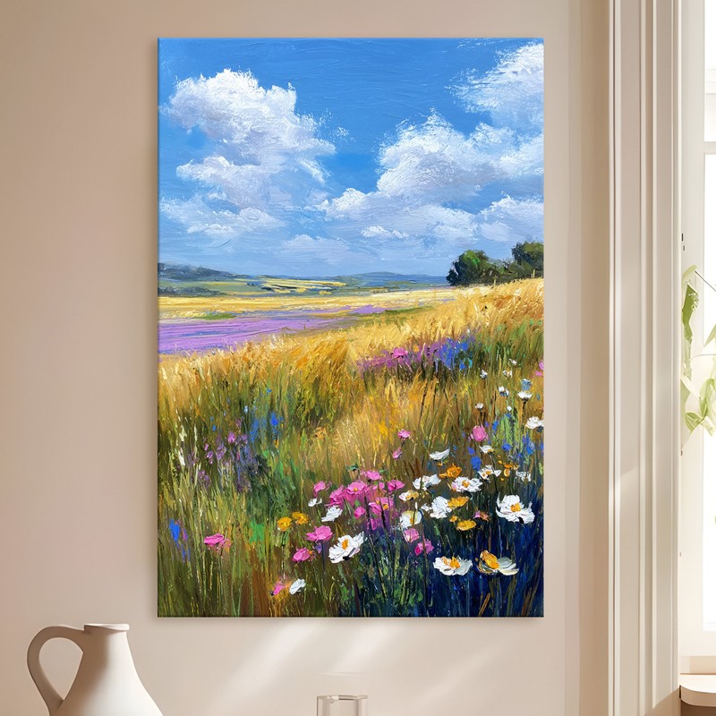 Wildflower Sky Gallery Wrapped Canvas Wall Painting