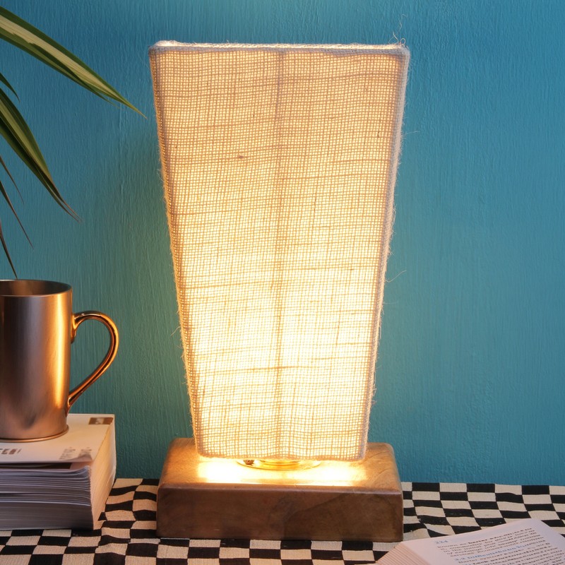 Corypha Wooden Table Lamp - Beige