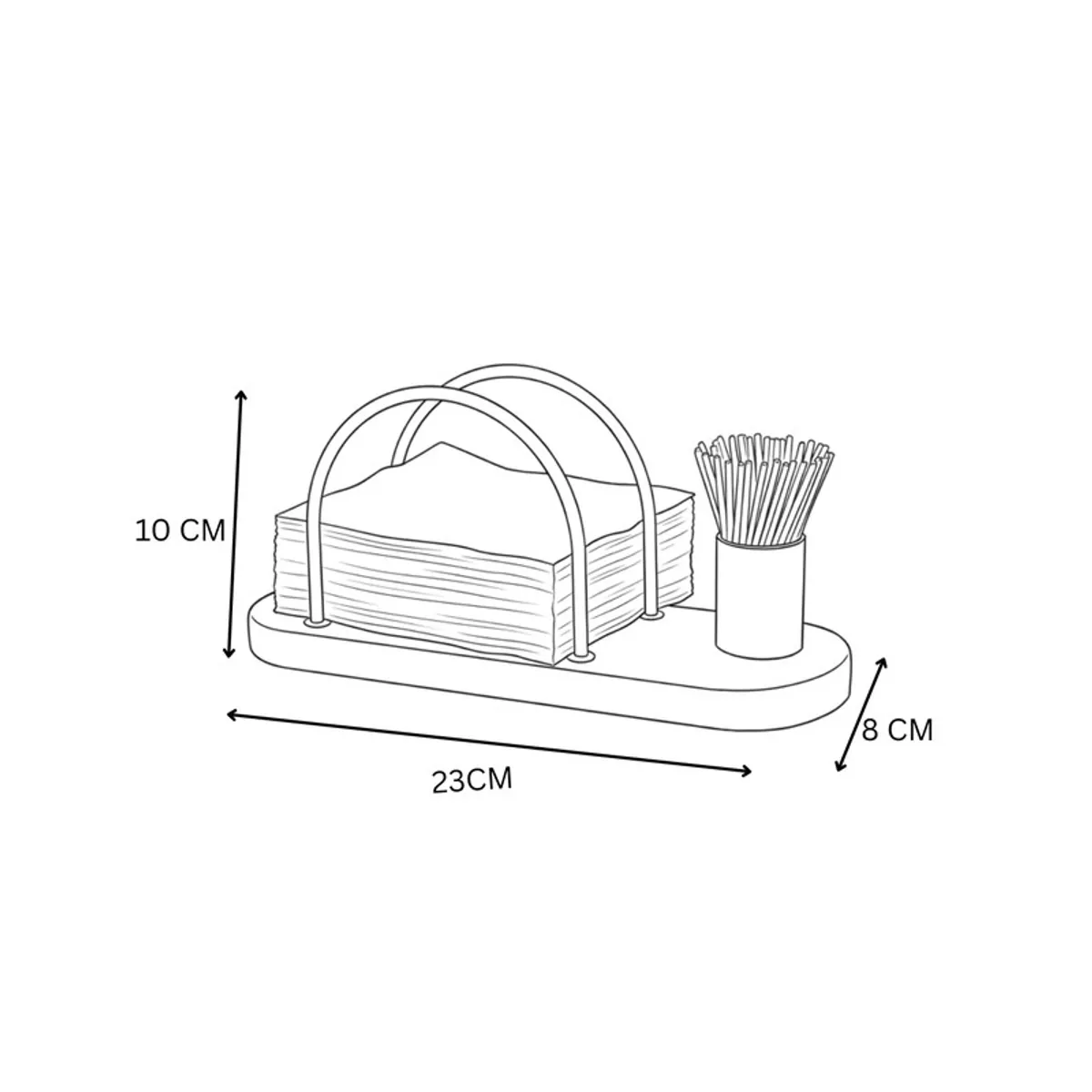 Line drawing of the tissue holder with printed dimensions