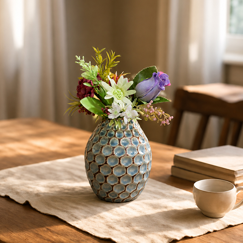 Celeste Mosaic Ceramic Vase - Blue