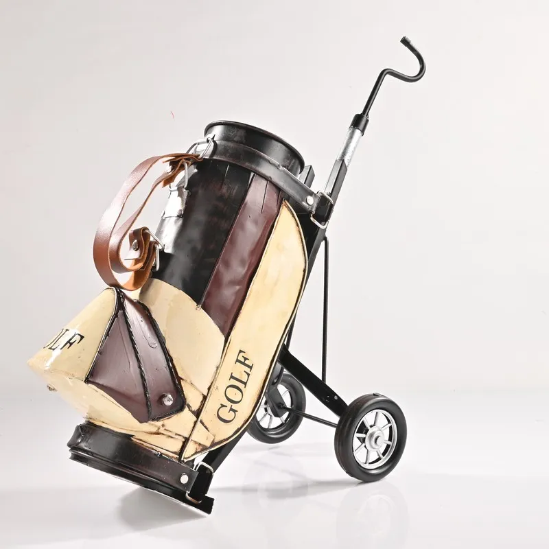 Studio view of brown and ivory miniature golf kit showpiece