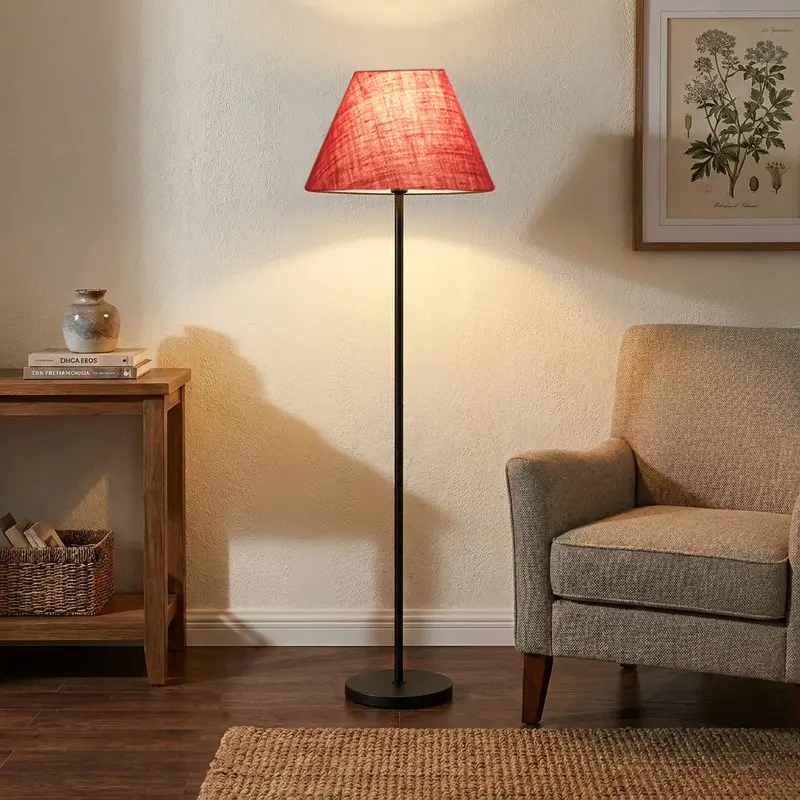 Rosewood Glow Jute Floor Lamp