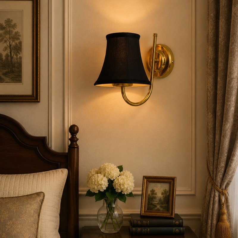 Vespera Luxe Cotton Wall Lamp - Black
