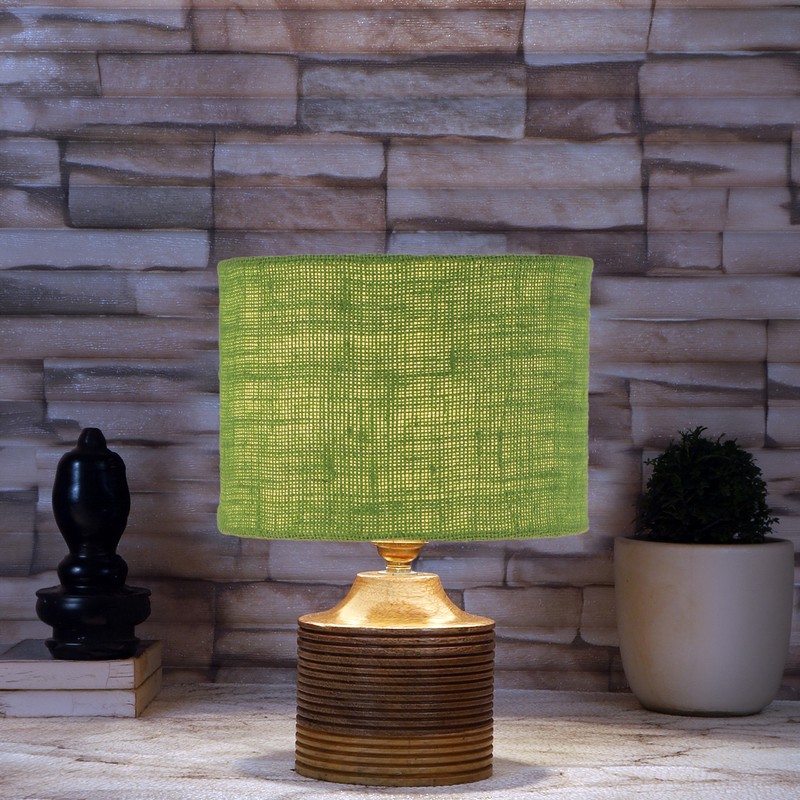 Frondosa Wooden Table Lamp - Green
