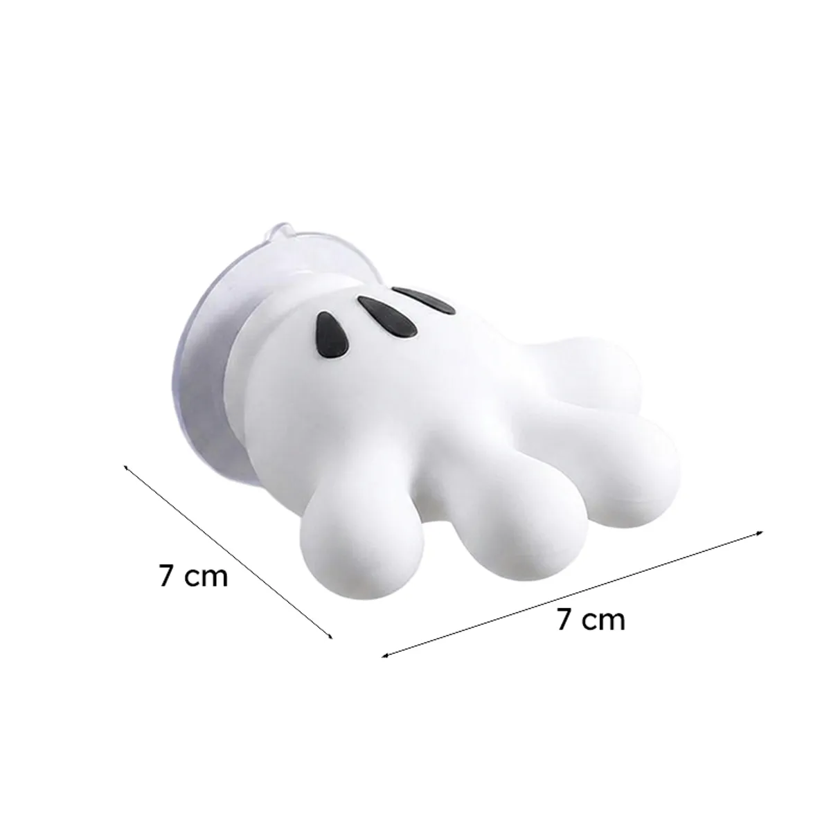 Single white free-form suction wall hook on a plain background