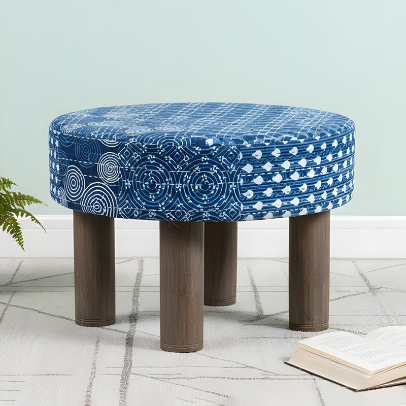 Gavex Sheesham Wooden Stool - Blue