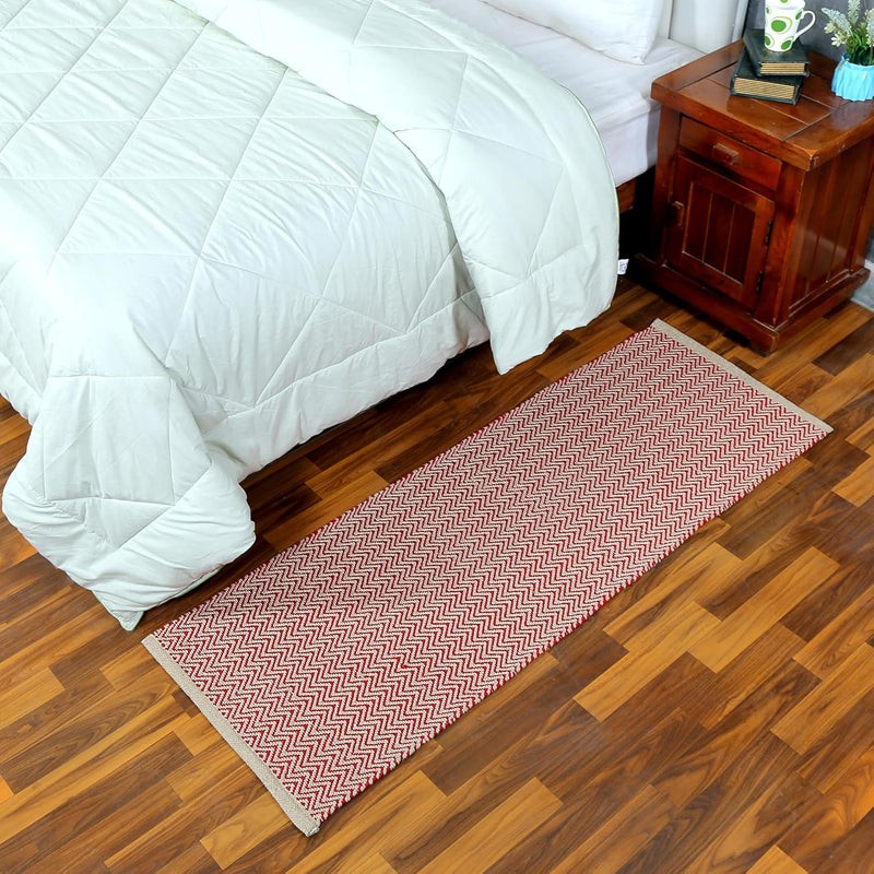 Atelier Cotton Runner Rug - Red - 2 x 5 ft