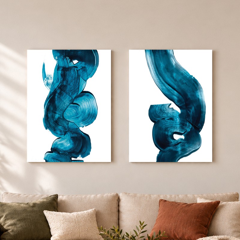 Swirl Soul Abstract Canvas Wall Painting - Set Of Two - Bundle