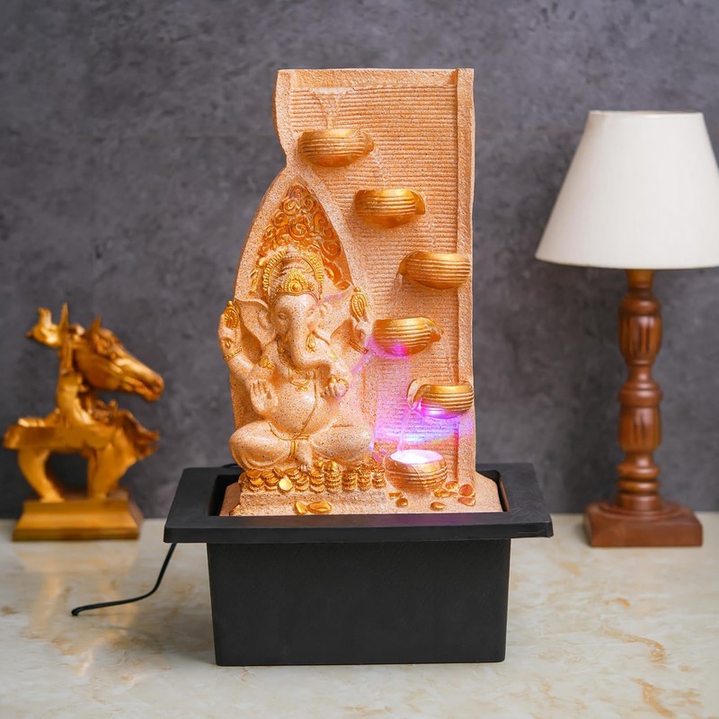 Lambodar Ganesha LED Fountain - Ivory