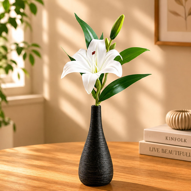 Meadow Veil Lily Artificial Flower Stick - White