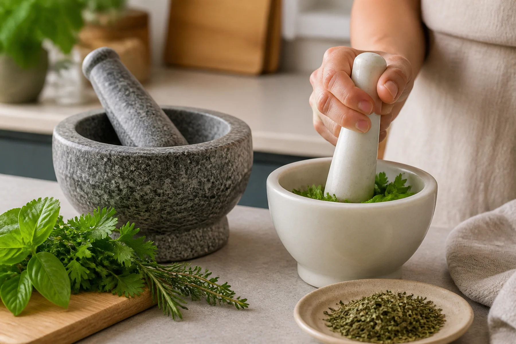 Mortar and Pestle with Herbs: How to Choose One