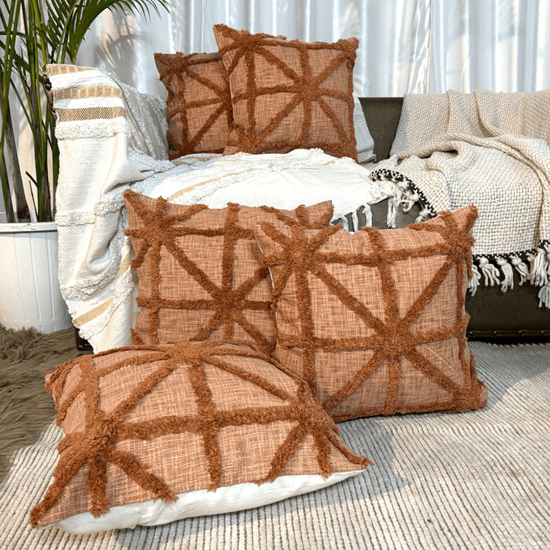 Terra Weft Tufted Cushion Cover Set - Set Of Five