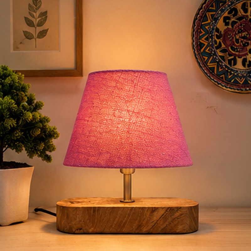 Cambium Wooden Table Lamp - Pink