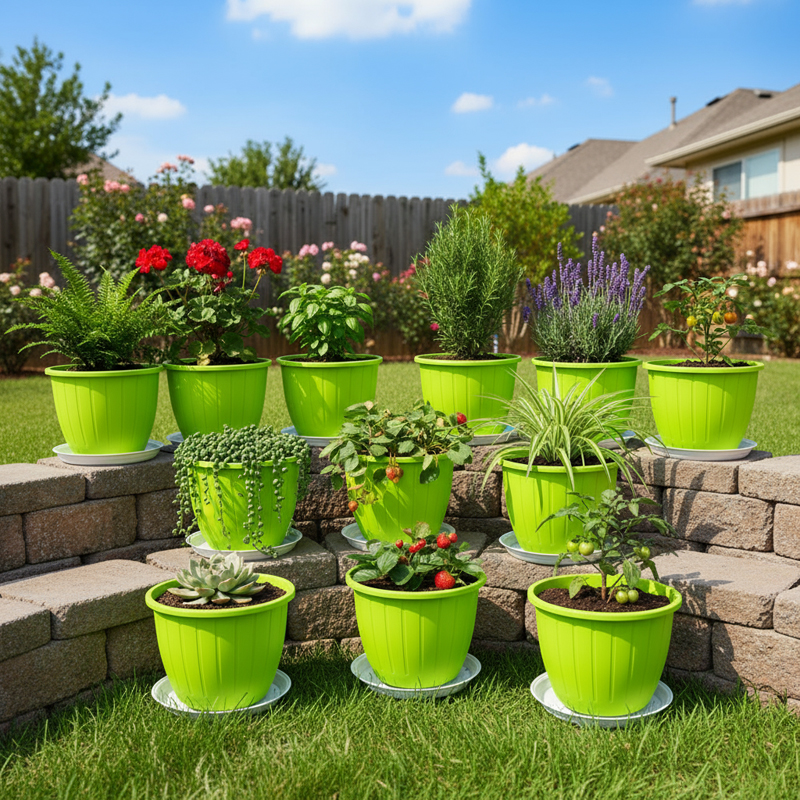 Ocean Hue Green Planter - Twenty Four Piece Set
