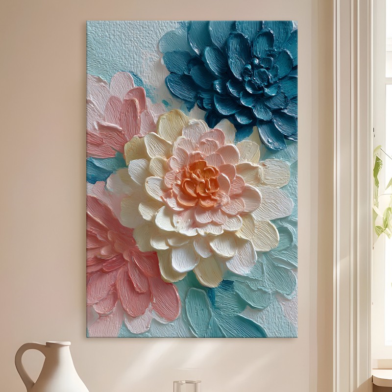 Blush Peony Gallery Wrapped Canvas Wall Painting