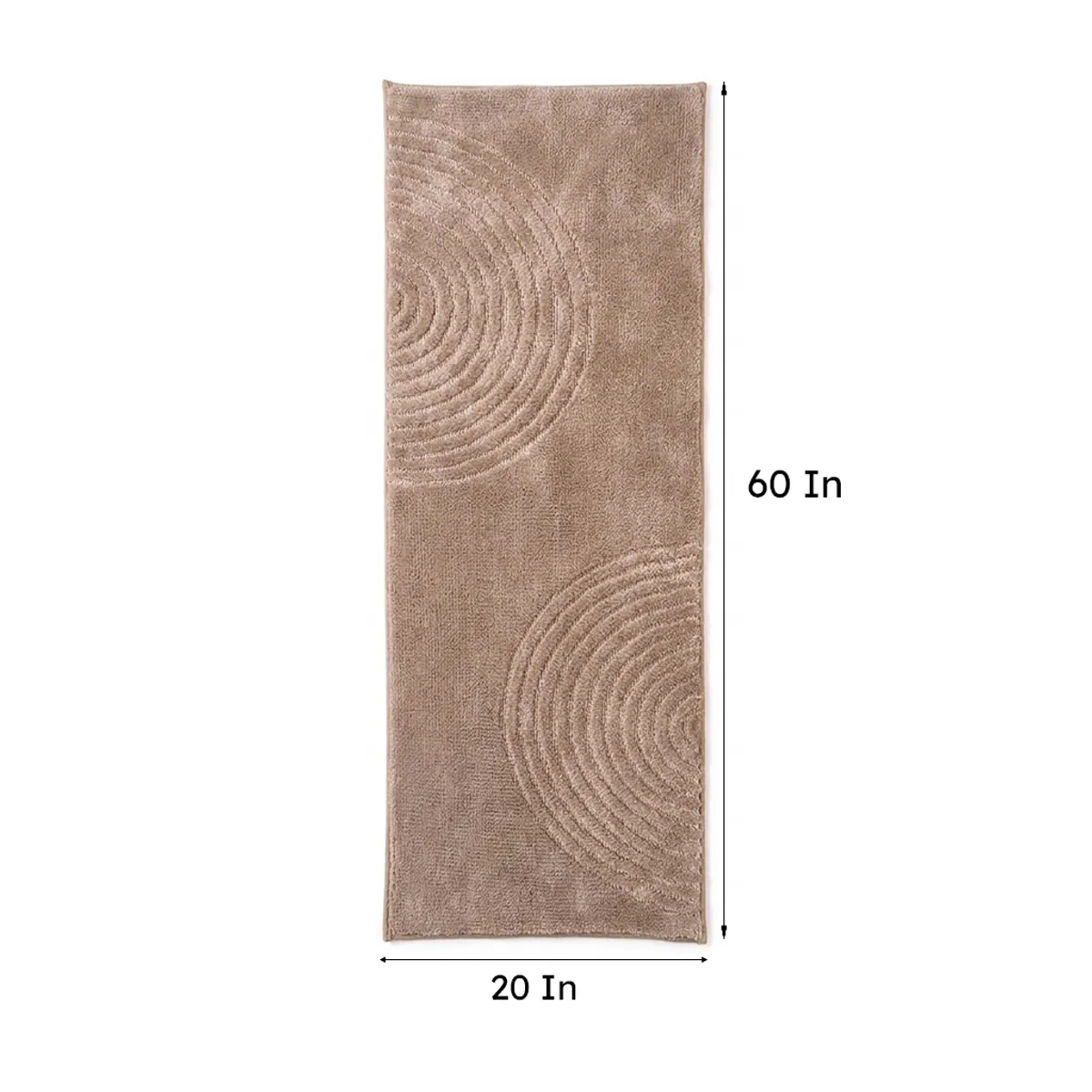 Beige rectangular runner rug shown front-facing on a white background.