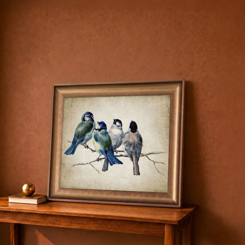 Perched Birds Canvas Wall Painting