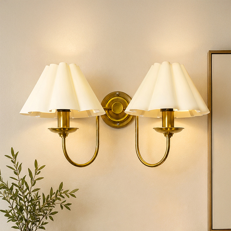 Serelle Twin Metal Wall Lamp - Ivory