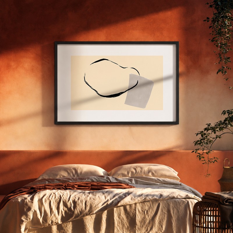 Contour Cloud Canvas Wall Painting With Frame